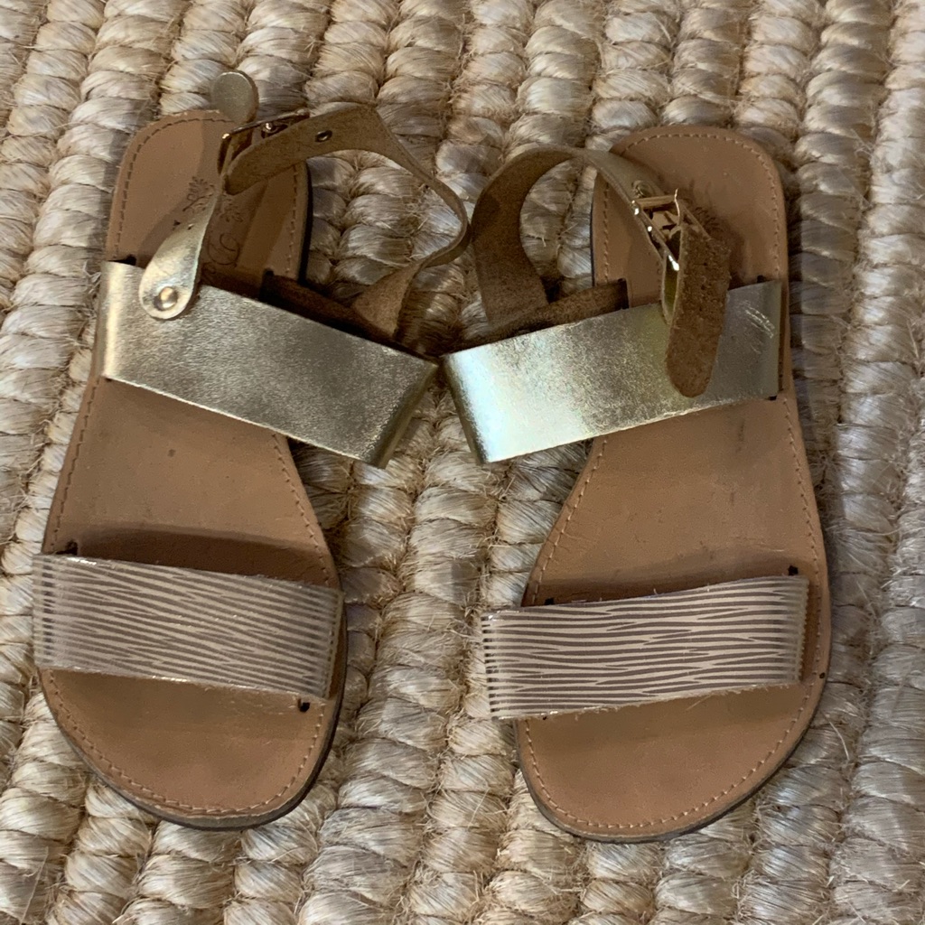 Danai Handmade Metallic Gold Leather Greek Sandals